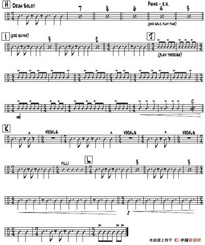 架子鼓谱：Rock - Platt Opus