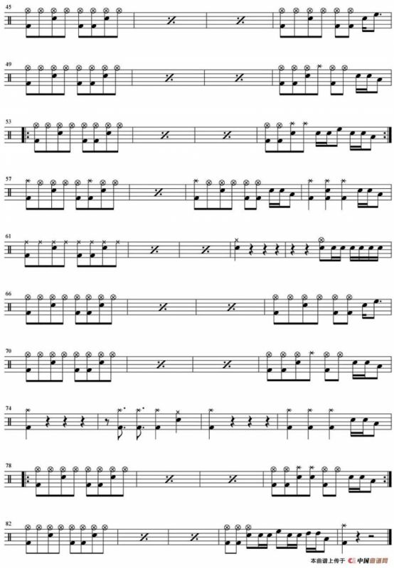 爵士鼓谱：cn blue - intuition