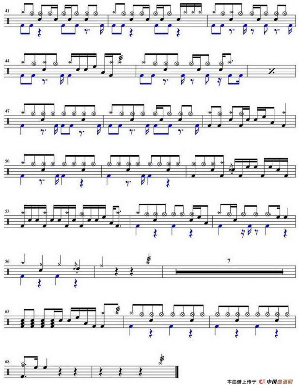 架子鼓谱：突然好想你