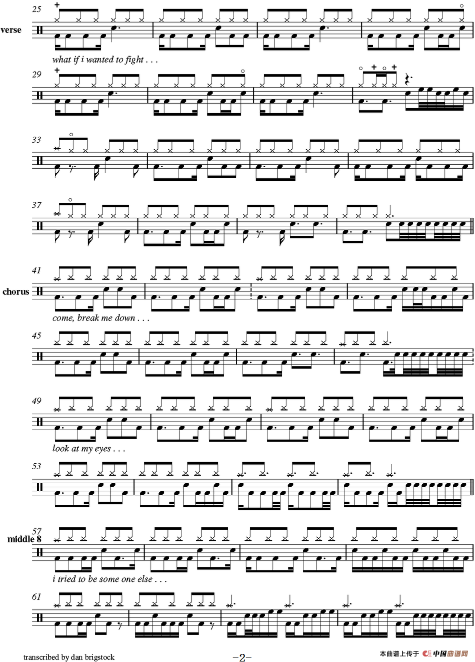 爵士鼓谱：30 Seconds To Mars - The kill