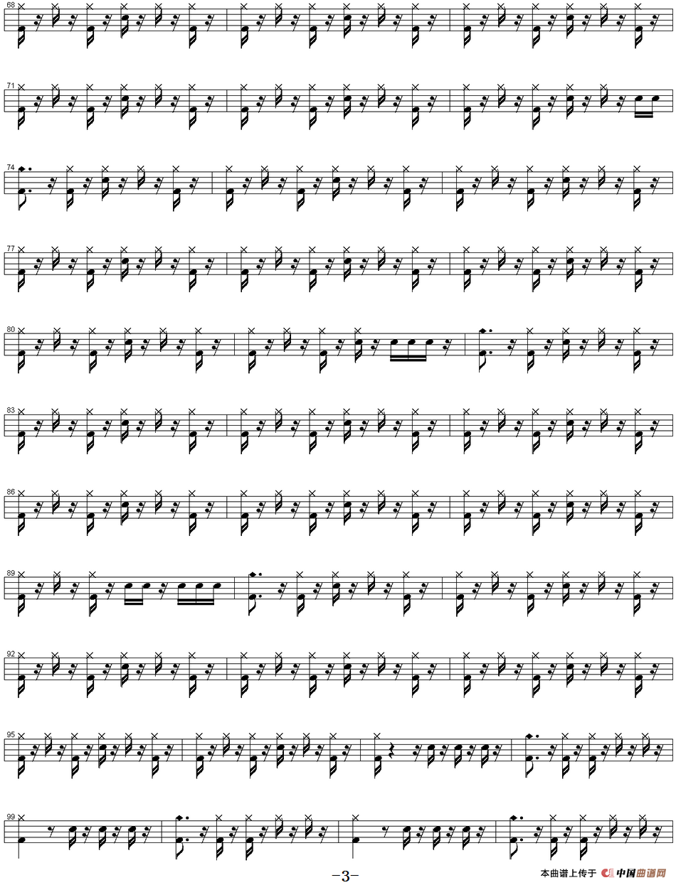 爵士鼓谱：Aerosmith - Cryin