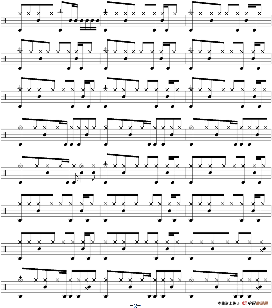 爵士鼓谱：Aerosmith - Walk this way