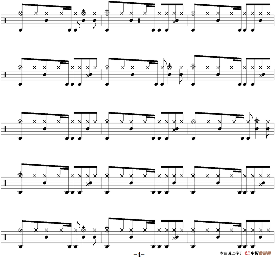 爵士鼓谱：Aerosmith - Walk this way