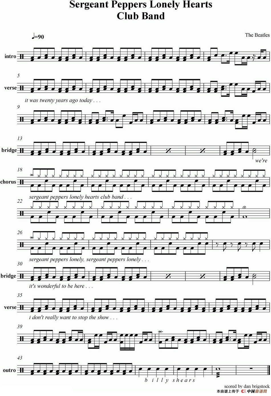 爵士鼓谱：Beatles - Sergeant Peppers lonely hearts club band