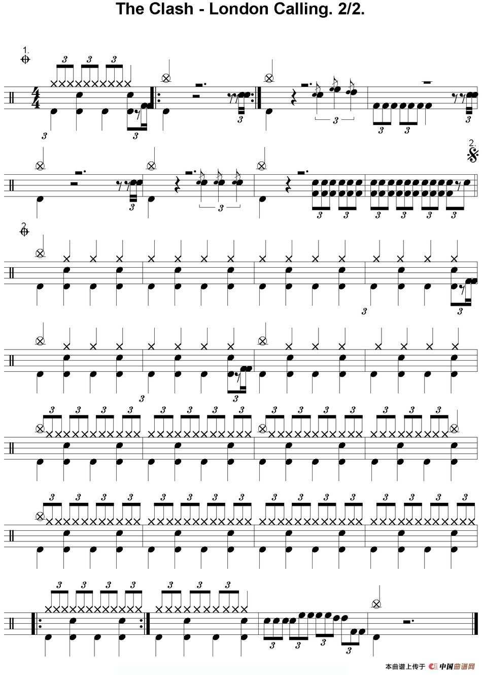爵士鼓谱：Clash - London calling