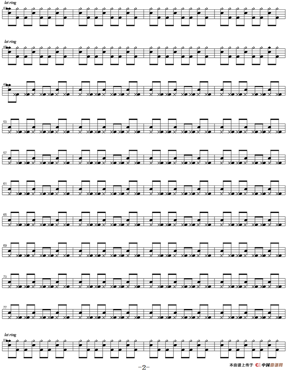 爵士鼓谱：Coldplay - Clocks