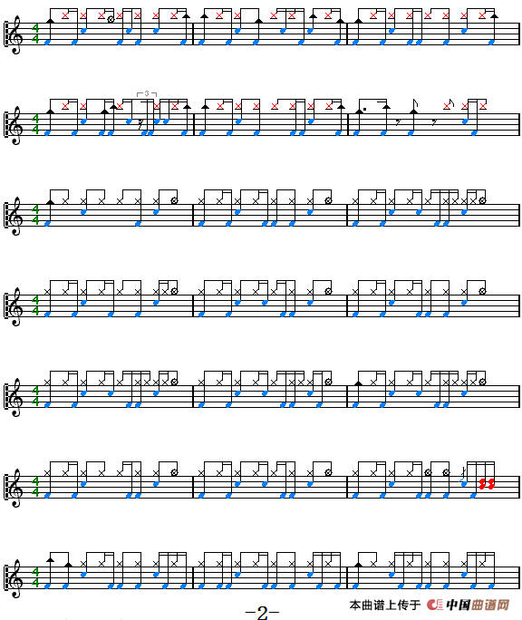 爵士鼓谱：Creed - Higher