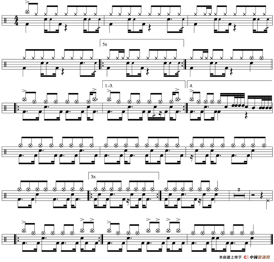 爵士鼓谱：Deftones-My own summer