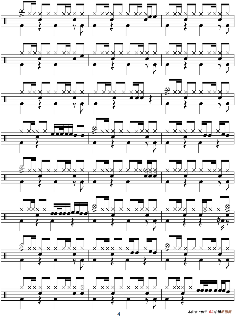 爵士鼓谱：Eagles - Hotel california