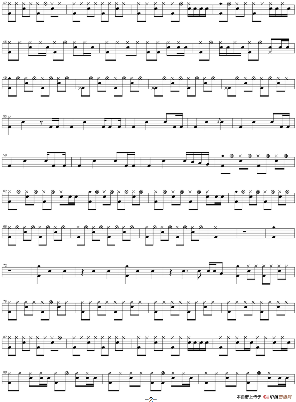 爵士鼓谱：Eagles - Life in the fast lane