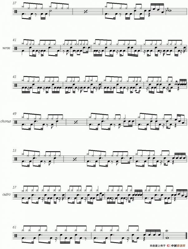 爵士鼓谱：Evanescence - Bring me to life