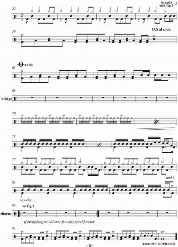 爵士鼓谱：Foo Fighters - Everlong