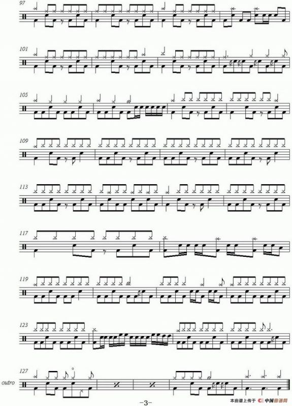 爵士鼓谱：Foo Fighters-Learn to fly