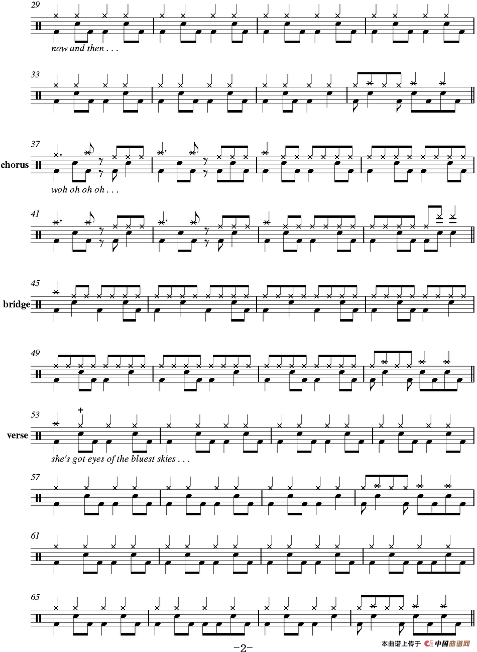 爵士鼓谱：Guns n Roses - Sweet child of mine