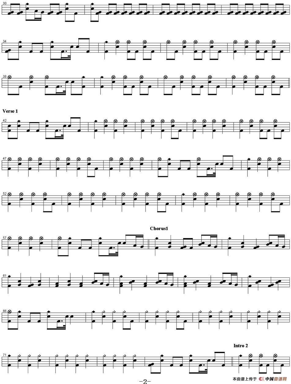 爵士鼓谱：Guns n Roses - You could be mine