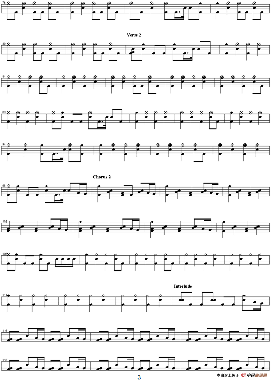 爵士鼓谱：Guns n Roses - You could be mine