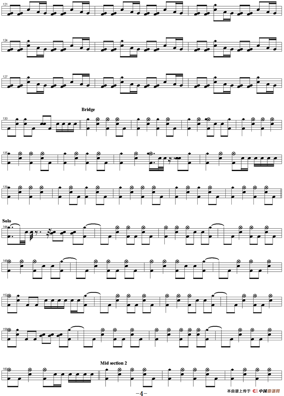 爵士鼓谱：Guns n Roses - You could be mine