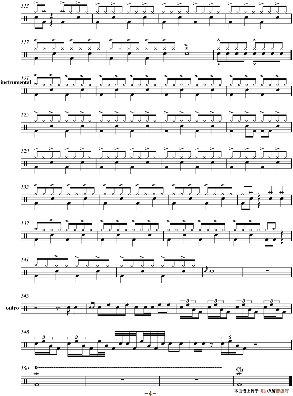 爵士鼓谱：Led Zeppelin - Rock nroll