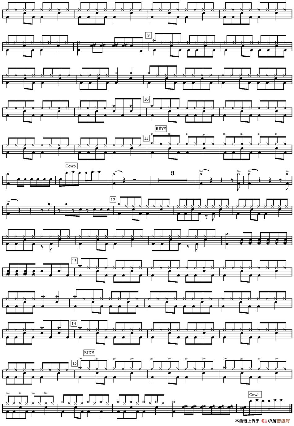 爵士鼓谱：Offspring - Pretty fly（For a white guy）