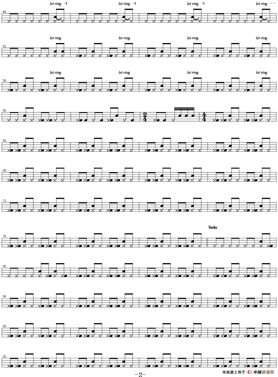 爵士鼓谱：Scorpions - Rock you like a hurricane