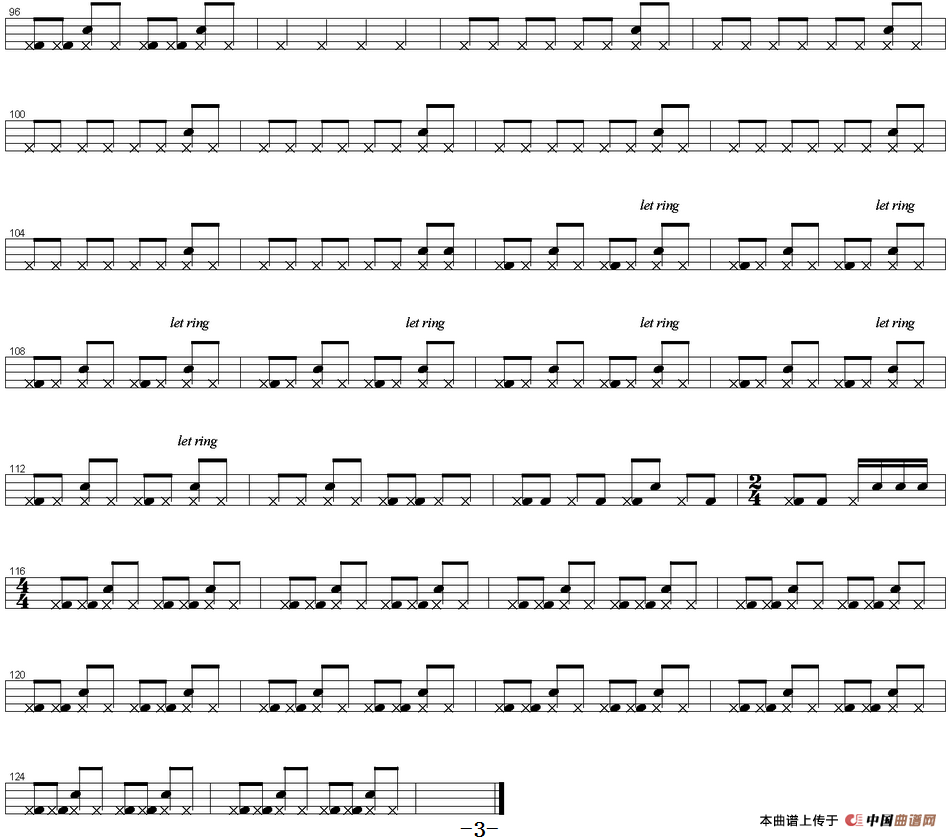 爵士鼓谱：Scorpions - Rock you like a hurricane