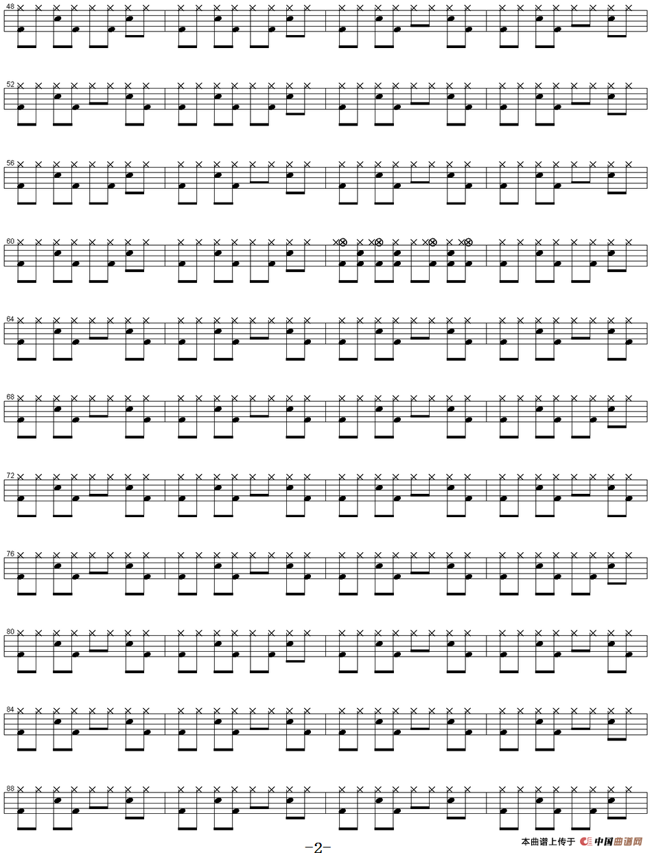 爵士鼓谱：U2 - Unforgettable fire