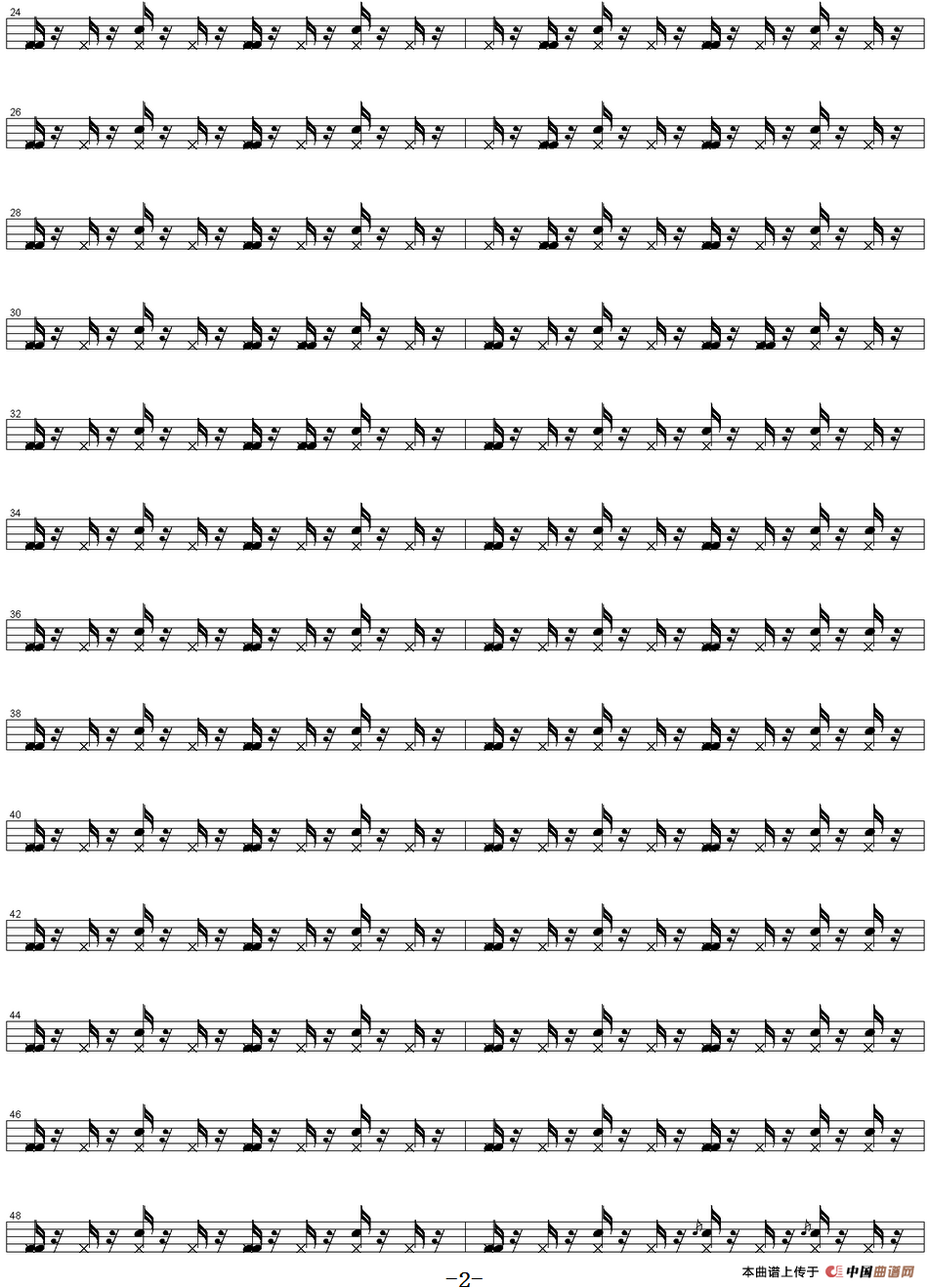 爵士鼓谱：U2 - Vertigo