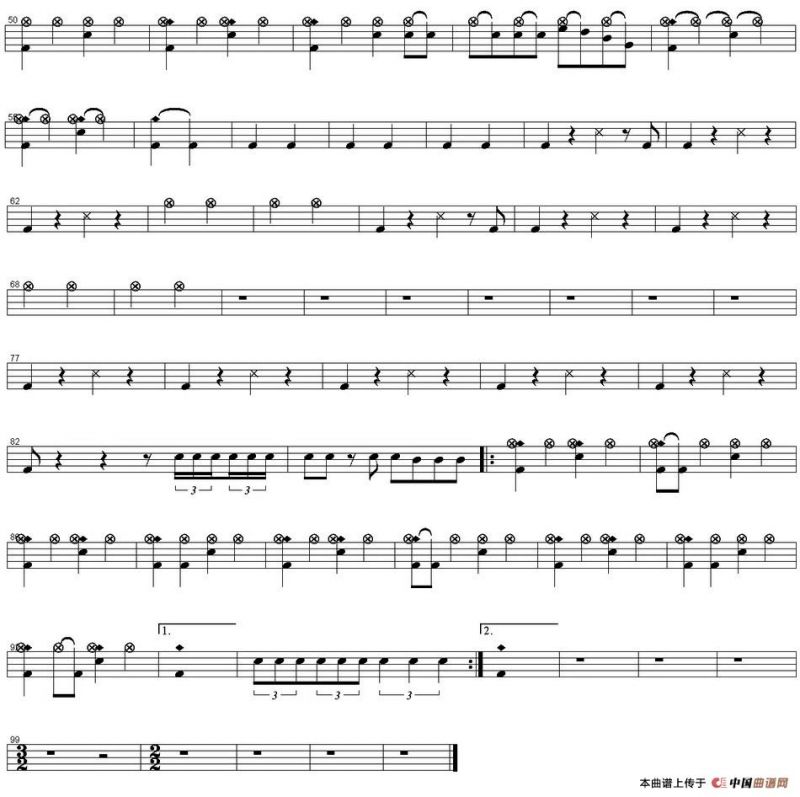 爵士鼓谱：Ugly Kid Joe - Cats in the cradle