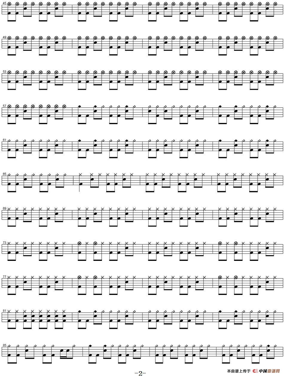 爵士鼓谱：Van Halen - Aint talkin bout love