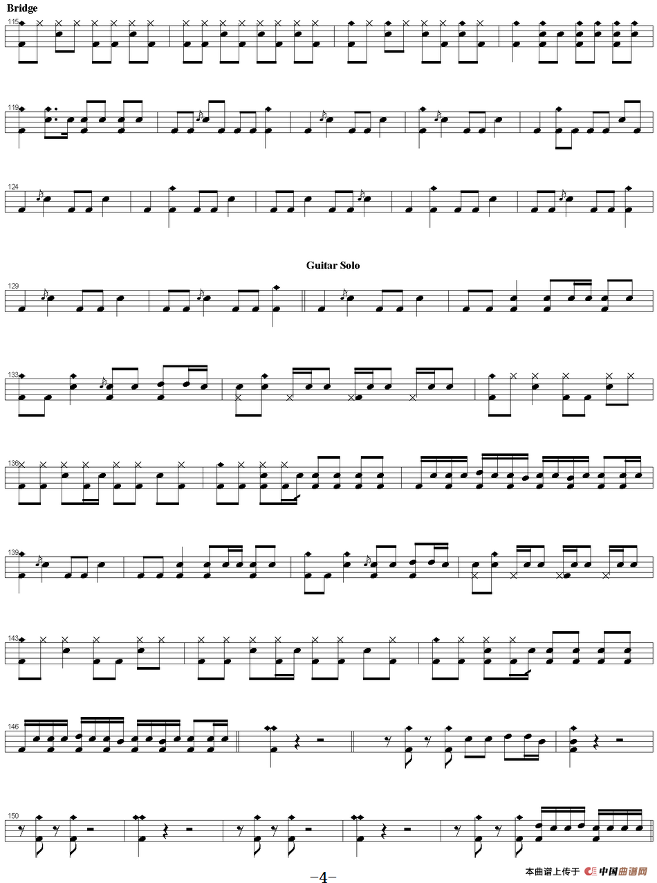 爵士鼓谱：Who - Wont get fooled again