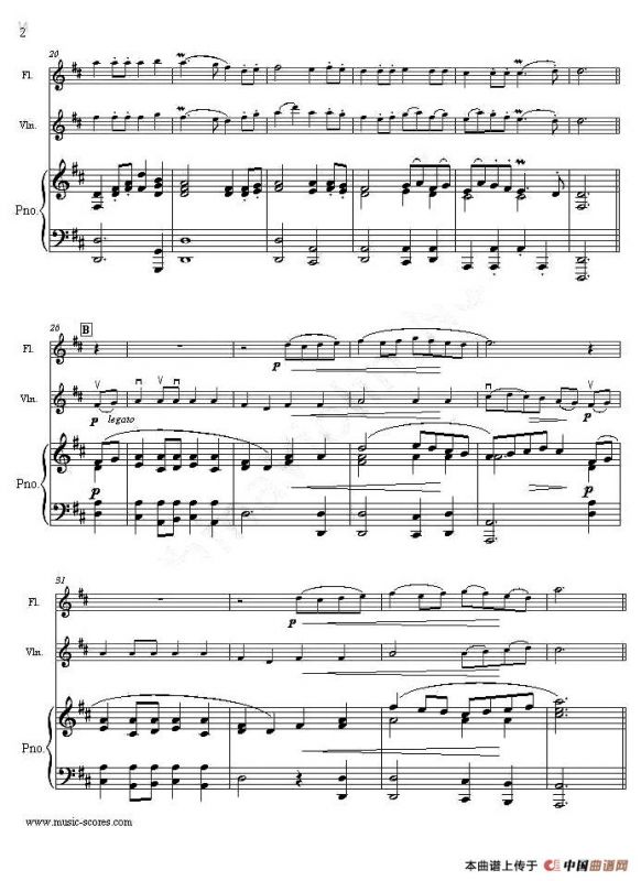 Rondeau（鼓号回旋曲）（小提琴+长笛+钢琴伴奏，二重奏）