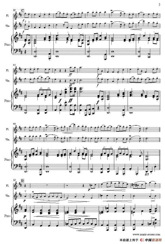 Rondeau（鼓号回旋曲）（小提琴+长笛+钢琴伴奏，二重奏）