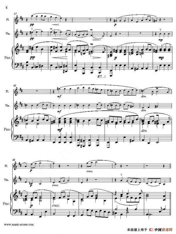 Rondeau（鼓号回旋曲）（小提琴+长笛+钢琴伴奏，二重奏）