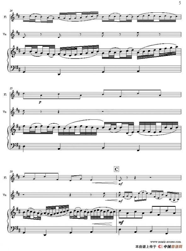 Canon in D（G大调卡农）（长笛+小提琴+钢琴三重奏）