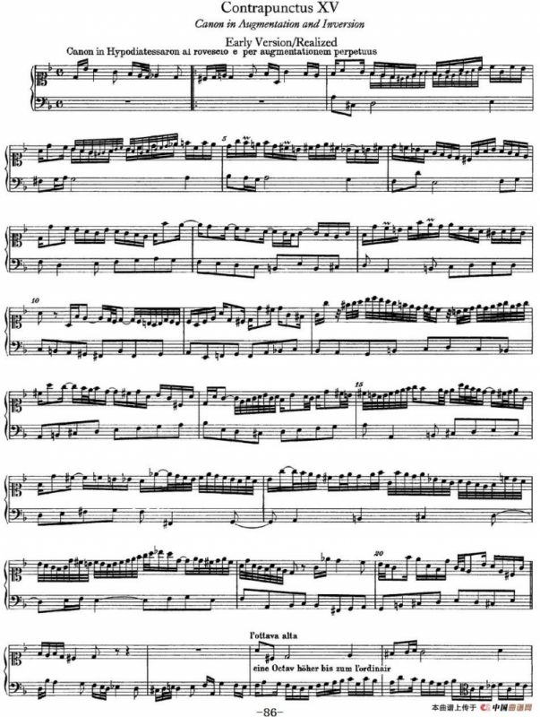 The Art of the Fugue BWV 1080（赋格的艺术-XV）