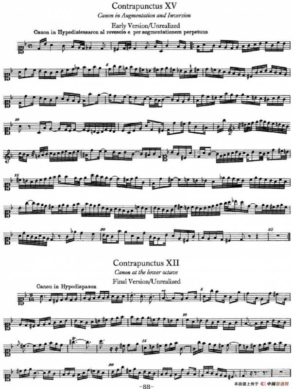 The Art of the Fugue BWV 1080（赋格的艺术-XV）