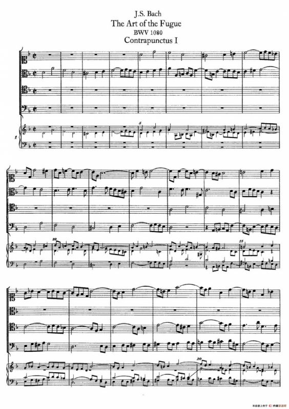 The Art of the Fugue BWV 1080（赋格的艺术-I ）