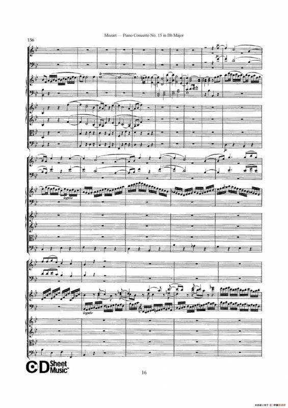 Piano Concerto No.15 in Bb Major K.450 - Full Score （降B大调钢琴协奏曲总谱）