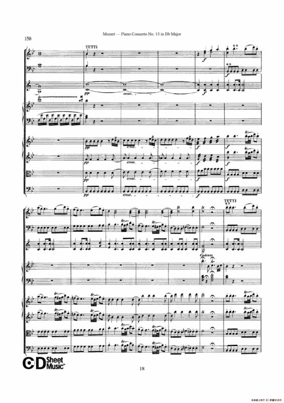 Piano Concerto No.15 in Bb Major K.450 - Full Score （降B大调钢琴协奏曲总谱）