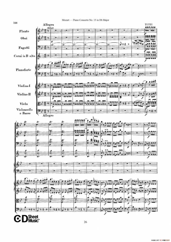 Piano Concerto No.15 in Bb Major K.450 - Full Score （降B大调钢琴协奏曲总谱）