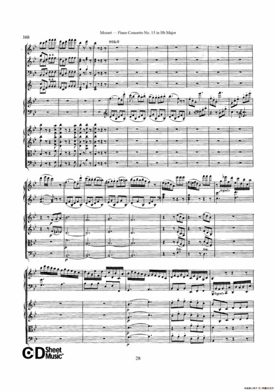 Piano Concerto No.15 in Bb Major K.450 - Full Score （降B大调钢琴协奏曲总谱）