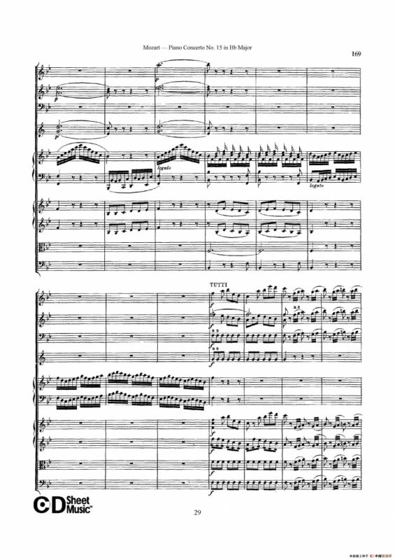 Piano Concerto No.15 in Bb Major K.450 - Full Score （降B大调钢琴协奏曲总谱）