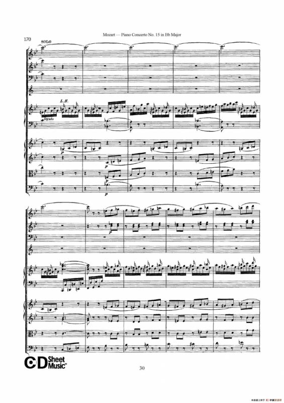 Piano Concerto No.15 in Bb Major K.450 - Full Score （降B大调钢琴协奏曲总谱）