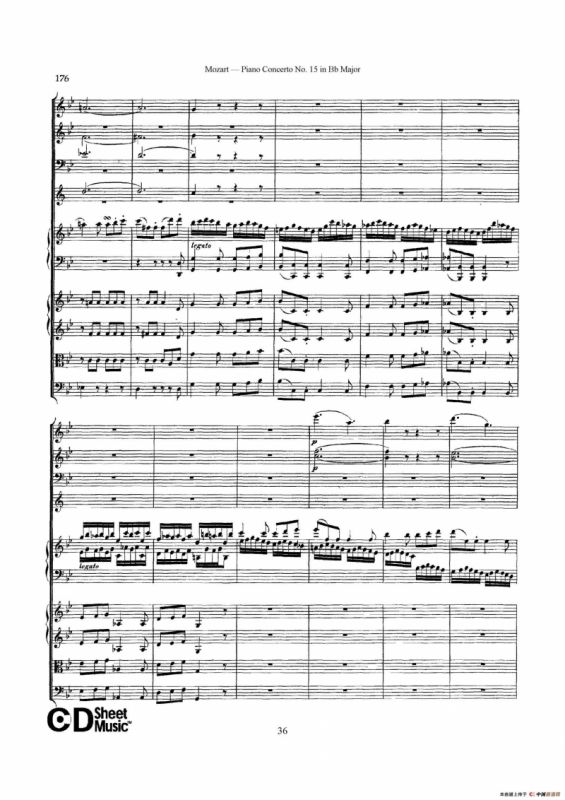Piano Concerto No.15 in Bb Major K.450 - Full Score （降B大调钢琴协奏曲总谱）