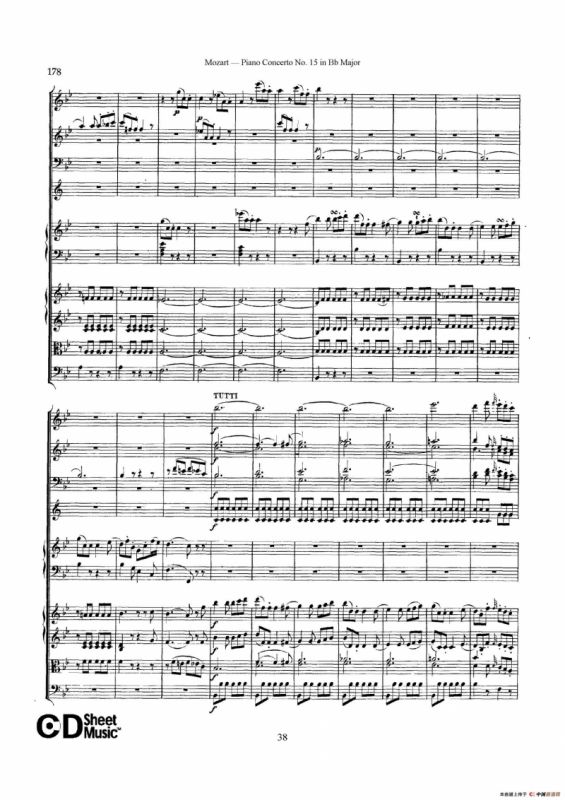Piano Concerto No.15 in Bb Major K.450 - Full Score （降B大调钢琴协奏曲总谱）