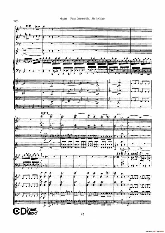 Piano Concerto No.15 in Bb Major K.450 - Full Score （降B大调钢琴协奏曲总谱）