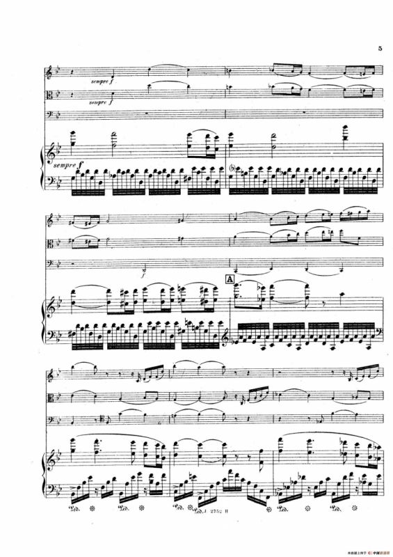 Piano Quartet No.2 in g Minor Op.45（g小调第二钢琴四重奏总谱）