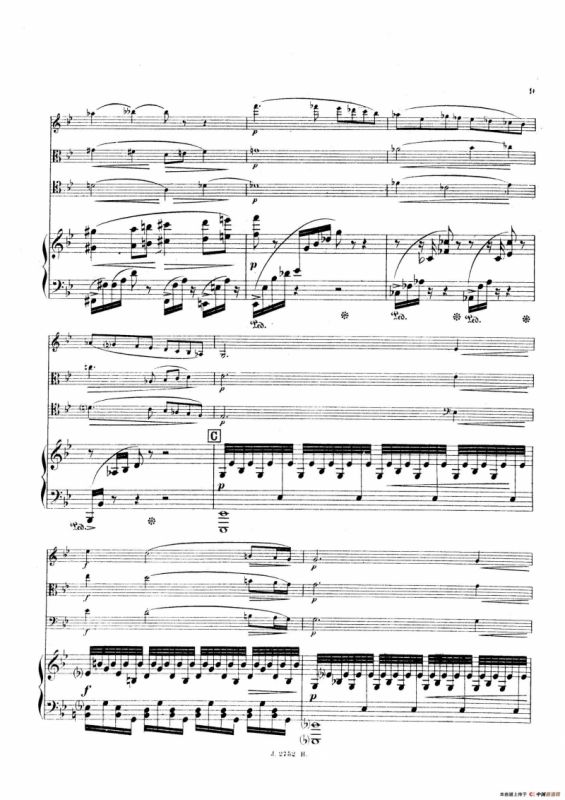 Piano Quartet No.2 in g Minor Op.45（g小调第二钢琴四重奏总谱）