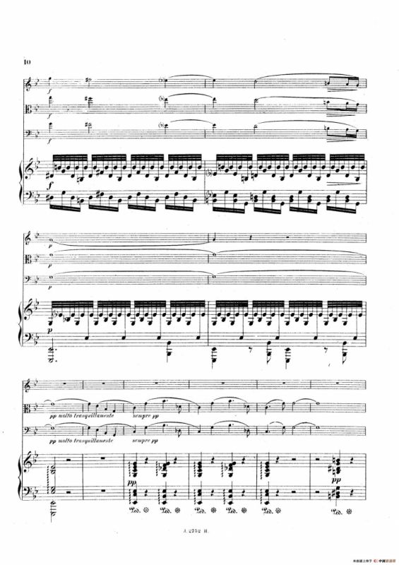 Piano Quartet No.2 in g Minor Op.45（g小调第二钢琴四重奏总谱）