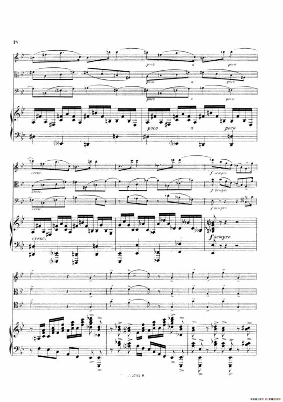 Piano Quartet No.2 in g Minor Op.45（g小调第二钢琴四重奏总谱）